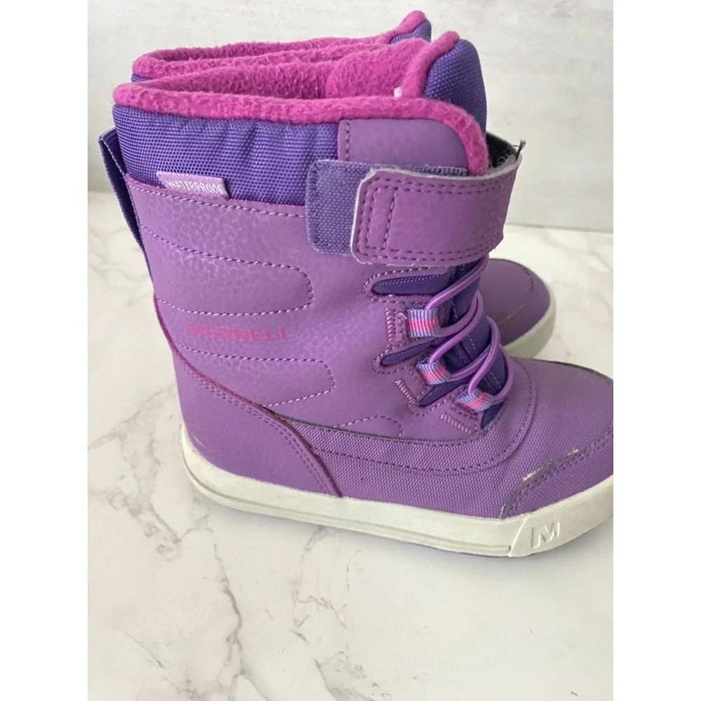 Merrel Boots Toddler Sz 10 Purple Snow Rain Waterproof Fall